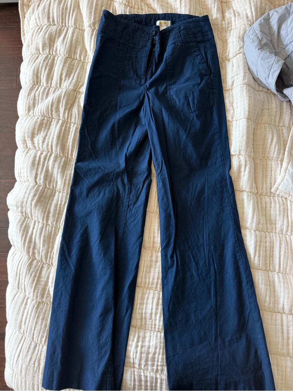 Maeve Navy Wide-Leg Pants